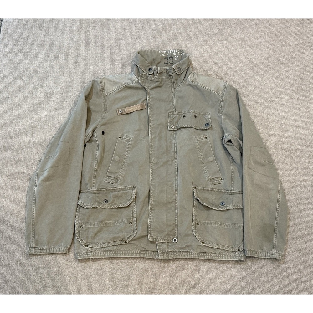G-STAR Raw Jacket Lightweight Military Style Gray Mens Size XL Zip Snap 33